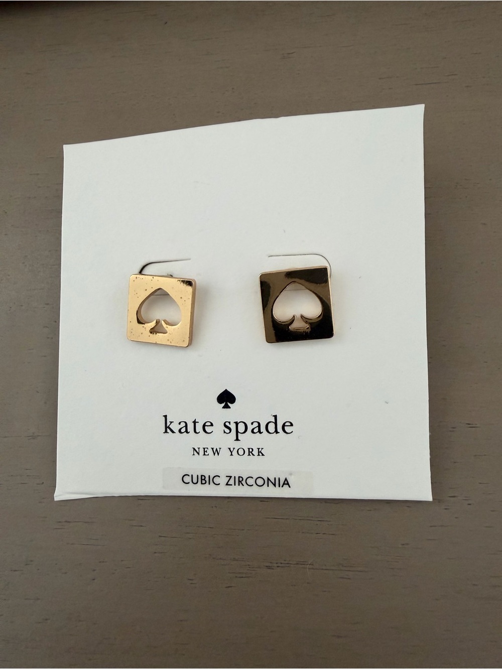 kate spade Gold Spade Square Stud Earrings - Picture 2 of 4
